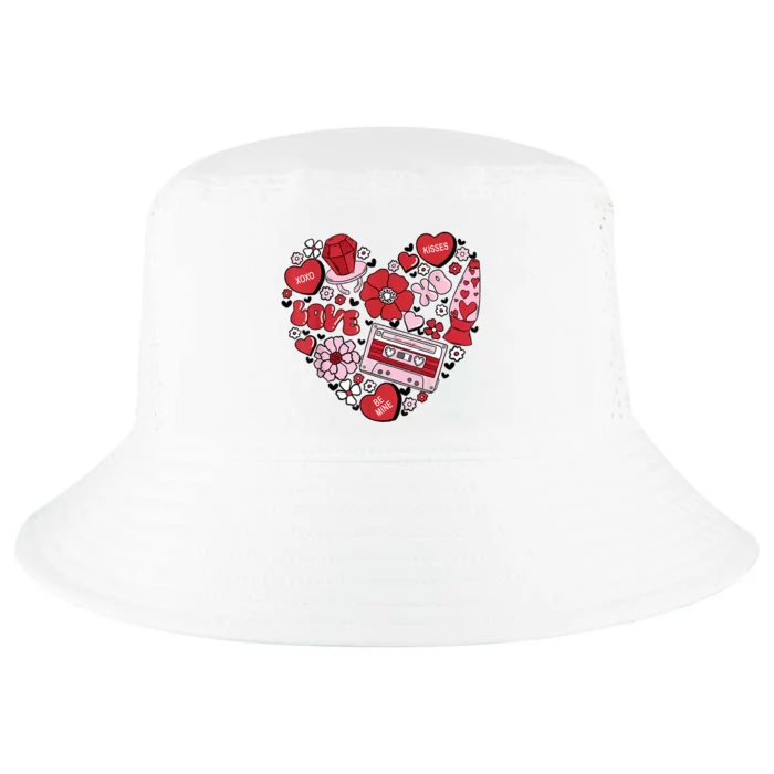 Retro Valentines Day Love Groovy Valentines Hearts Cool Comfort Performance Bucket Hat