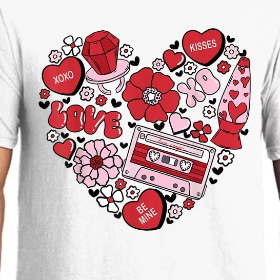 Retro Valentines Day Love Groovy Valentines Hearts Pajama Set