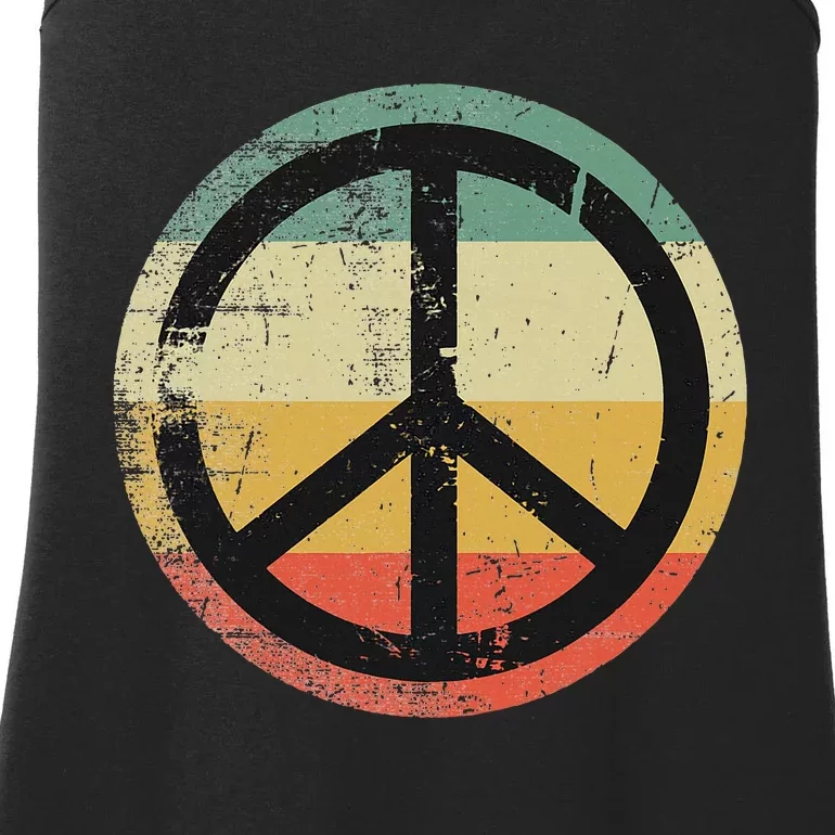 Retro Vintage Design Peace Sign Ladies Essential Tank