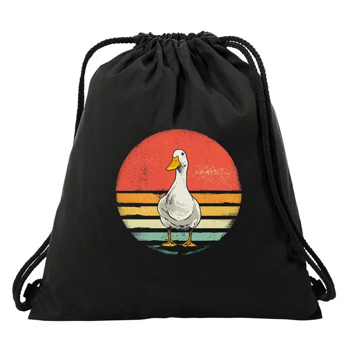 Retro Vintage Duck Gift Drawstring Bag