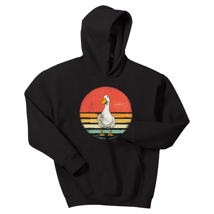 Retro Vintage Duck Gift Kids Hoodie