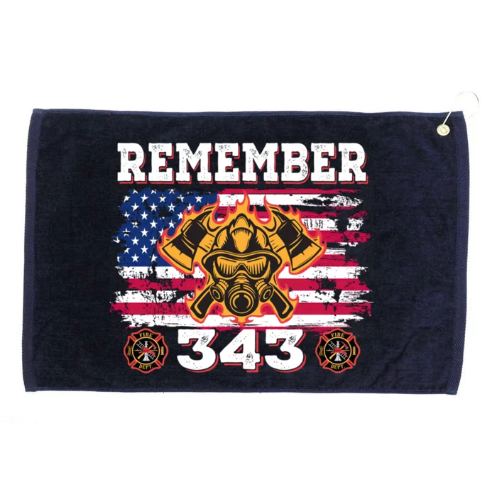 Remember Vintage Distressed Firefighter American Flag 343 Gift Grommeted Golf Towel