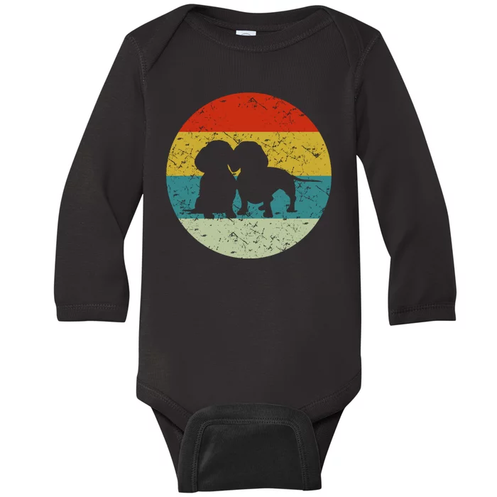 Retro Vintage Dachshund Baby Long Sleeve Bodysuit