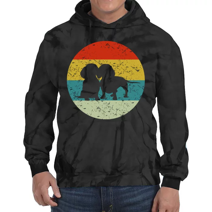 Retro Vintage Dachshund Tie Dye Hoodie