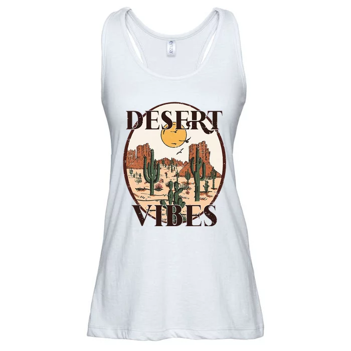 Retro Vintage Desert Vibes Cactus Lovers Ladies Essential Flowy Tank