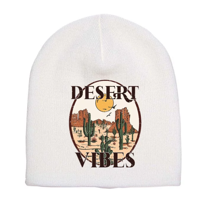 Retro Vintage Desert Vibes Cactus Lovers Short Acrylic Beanie