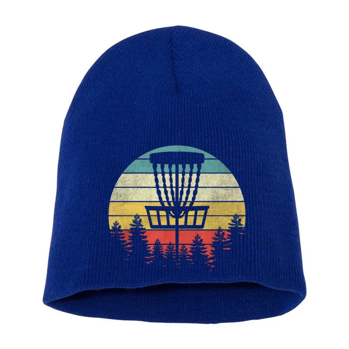 Retro Vintage Disc Golf Gift Frolf Flying Disc Sport Gift Short Acrylic Beanie