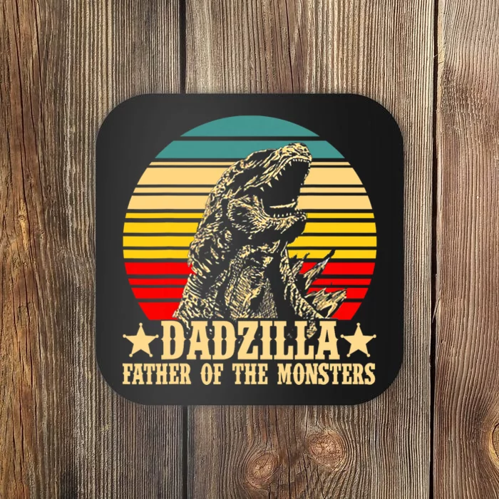 Retro Vintage Dadzilla Father Of The Monsters Coaster