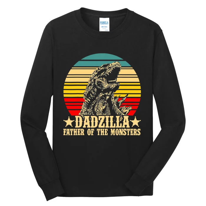 Retro Vintage Dadzilla Father Of The Monsters Tall Long Sleeve T-Shirt