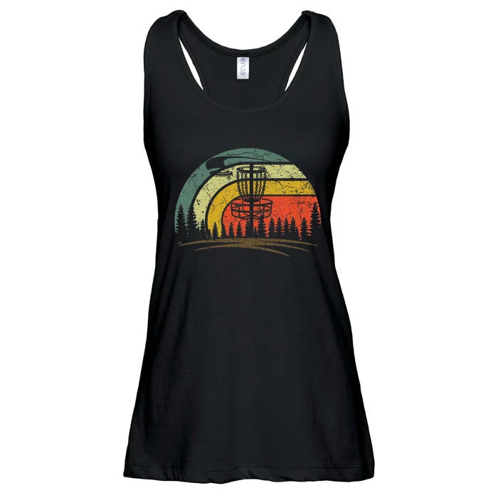 Retro Vintage Disc Golf Frolf Flying Disc Sport Lover Ladies Essential Flowy Tank