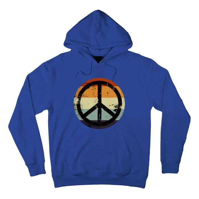 Retro Vintage Distressed Design Peace Sign Hoodie