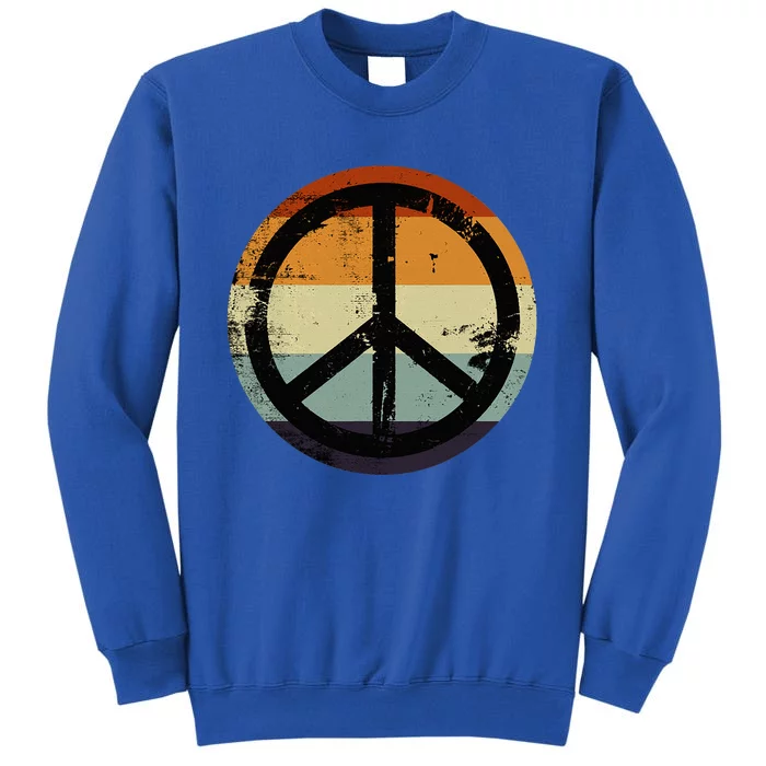 Retro Vintage Distressed Design Peace Sign Tall Sweatshirt