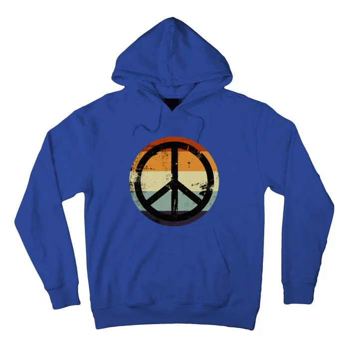 Retro Vintage Distressed Design Peace Sign Tall Hoodie