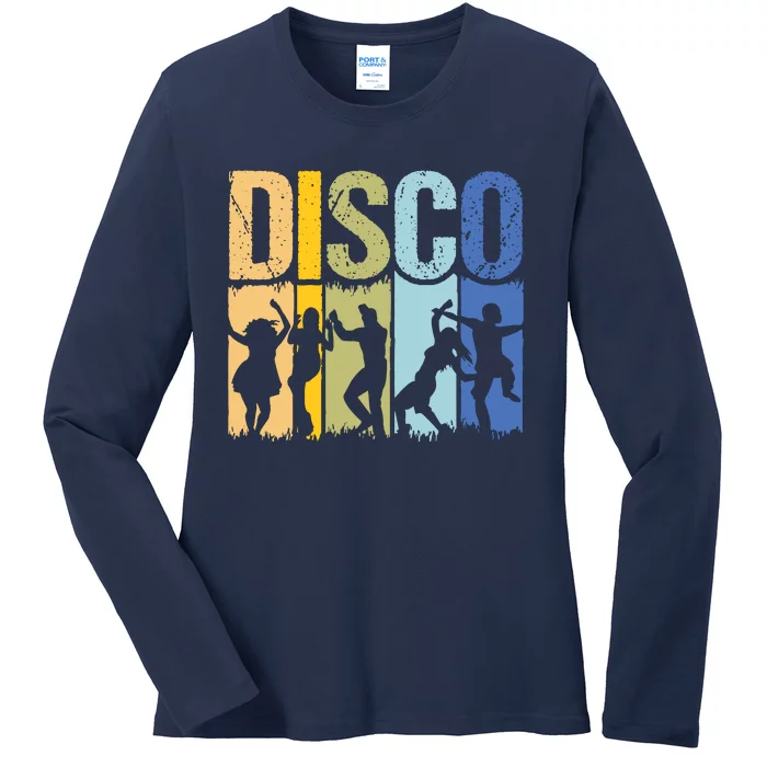 Retro Vintage Disco 70s 80s Ladies Long Sleeve Shirt