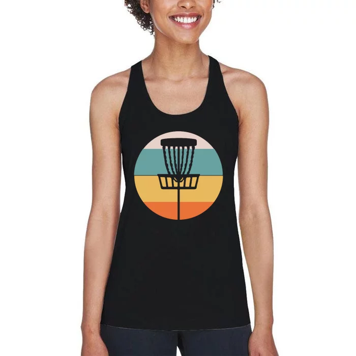 Retro Vintage Disc Golf Funny Frolf Flying Disc Sport Women's Racerback Tank