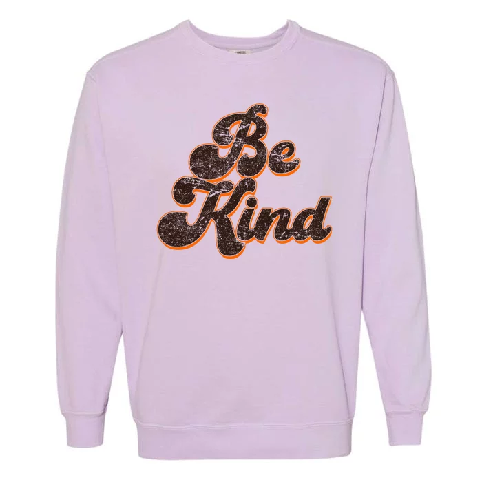 Retro Vintage Distressed Be Kind Garment-Dyed Sweatshirt