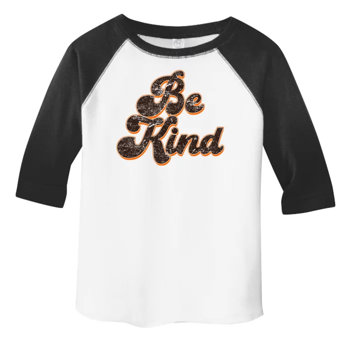 Retro Vintage Distressed Be Kind Toddler Fine Jersey T-Shirt