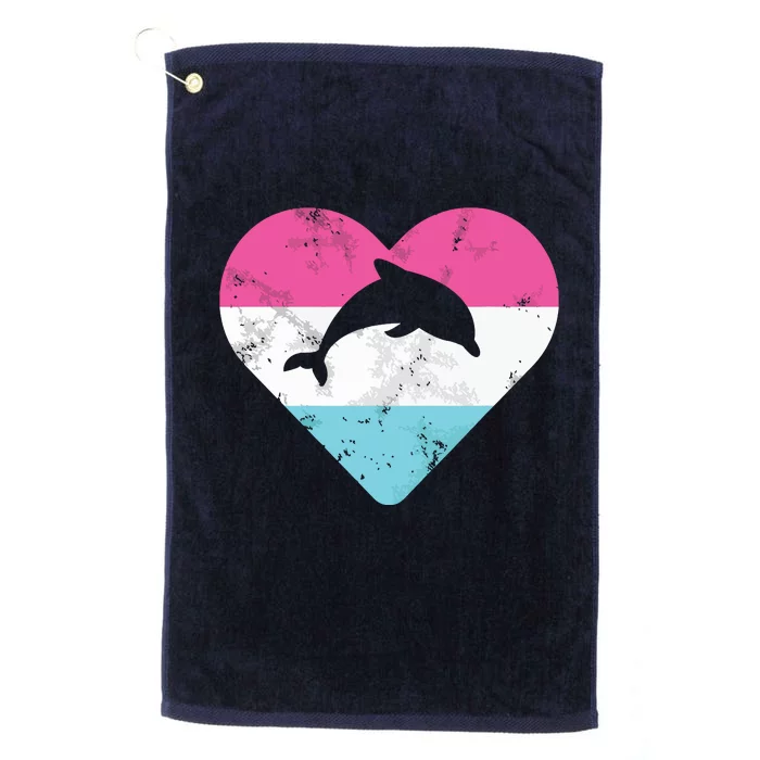 Retro Vintage Dolphin Gift For Platinum Collection Golf Towel