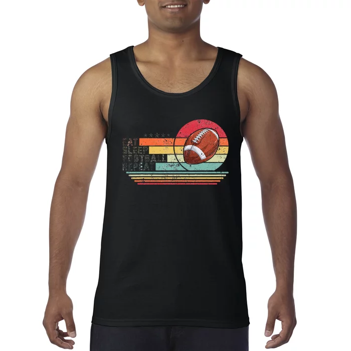 Retro Vintage Eat Sleep Football Repeat American Sport Tank Top