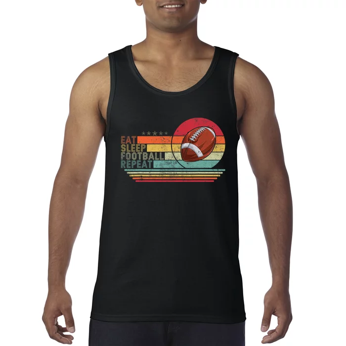 Retro Vintage Eat Sleep Football Repeat American Sport Tank Top