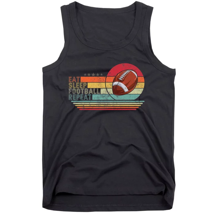 Retro Vintage Eat Sleep Football Repeat American Sport Tank Top