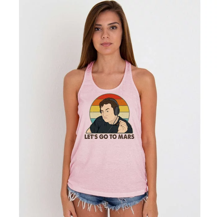 Retro Vintage Elon Musk Let's Go To Mars Women's Knotted Racerback Tank