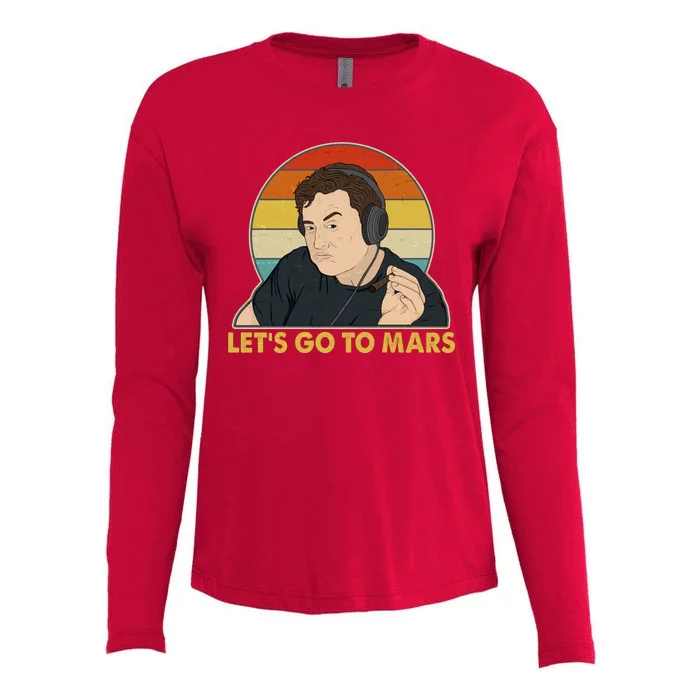 Retro Vintage Elon Musk Let's Go To Mars Womens Cotton Relaxed Long Sleeve T-Shirt