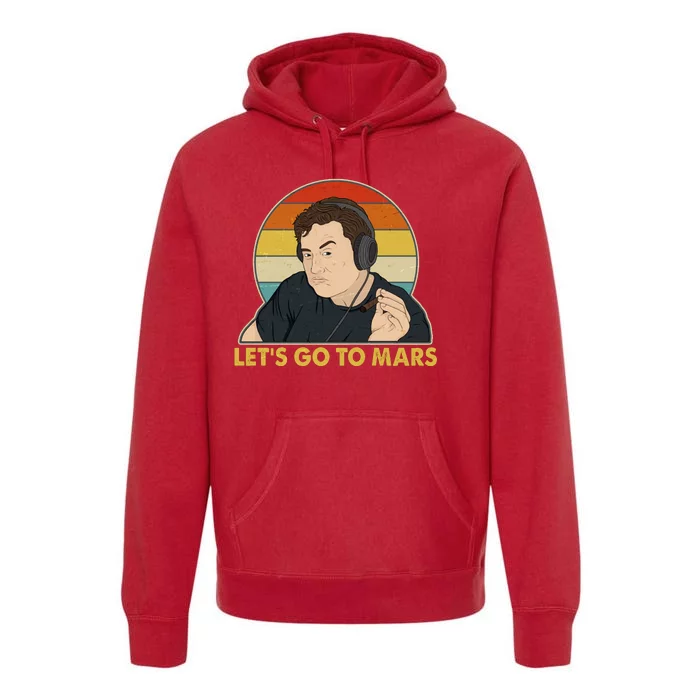 Retro Vintage Elon Musk Let's Go To Mars Premium Hoodie