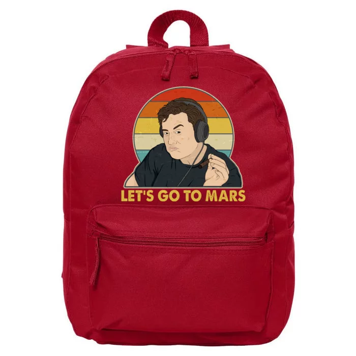 Retro Vintage Elon Musk Let's Go To Mars 16 in Basic Backpack