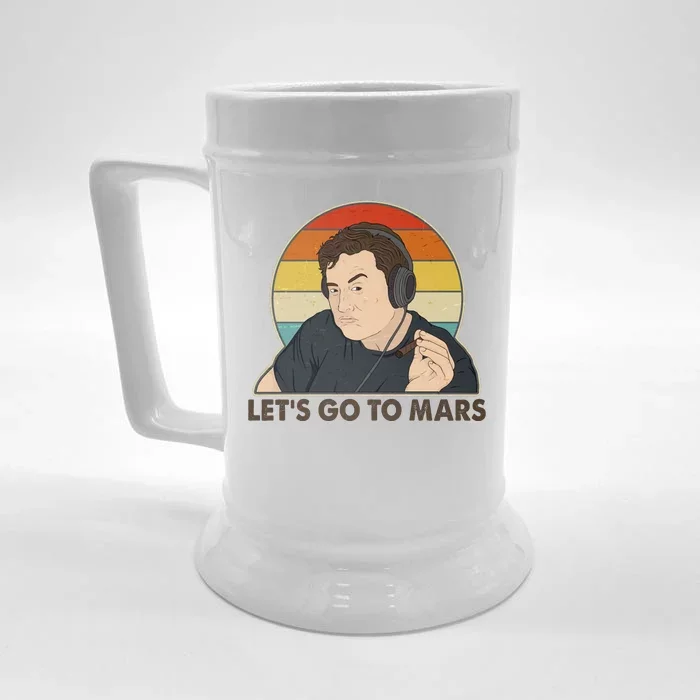 Retro Vintage Elon Musk Let's Go To Mars Front & Back Beer Stein