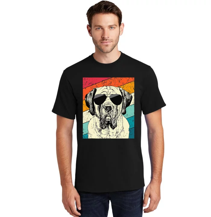 Retro Vintage English Mastiff With Sunglasses Dog Lovers Tall T-Shirt