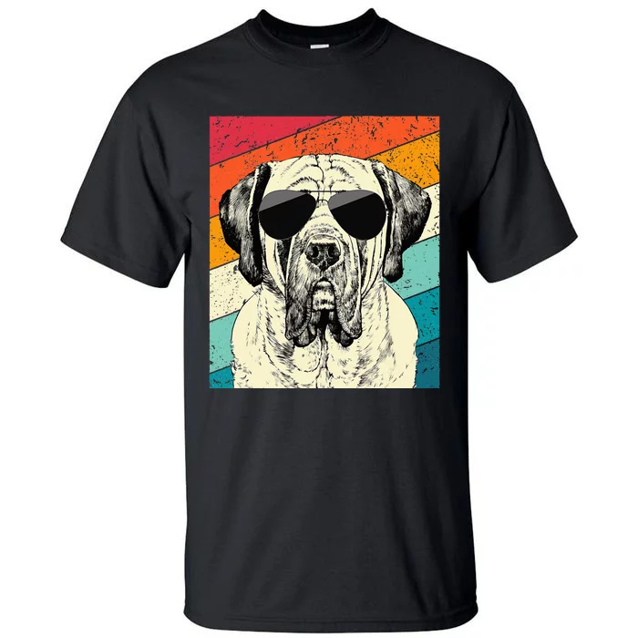 Retro Vintage English Mastiff With Sunglasses Dog Lovers Tall T-Shirt