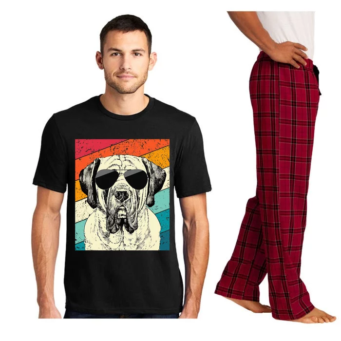 Retro Vintage English Mastiff With Sunglasses Dog Lovers Pajama Set