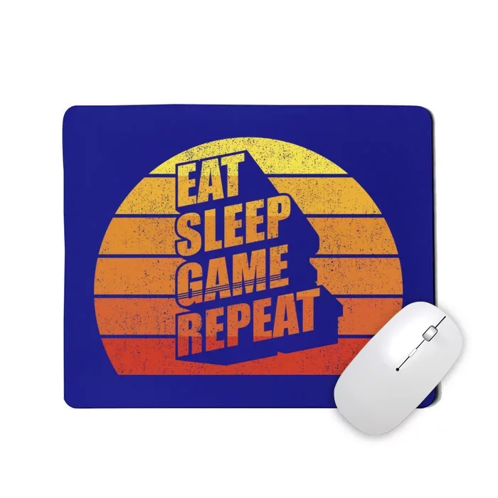 Retro Vintage Eat Sleep Game Repeat Gamer Funny Gift Funny Gaming Gift Mousepad