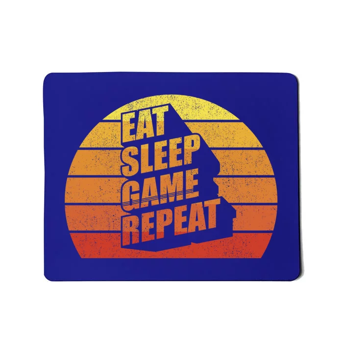 Retro Vintage Eat Sleep Game Repeat Gamer Funny Gift Funny Gaming Gift Mousepad