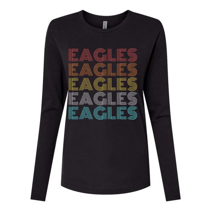 Retro Vintage Eagles Womens Cotton Relaxed Long Sleeve T-Shirt