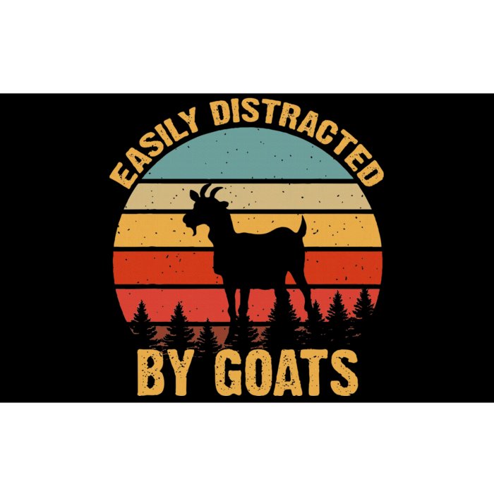 Retro Vintage Easily Distracted By Goats Funny Goat Lover Bumper Sticker