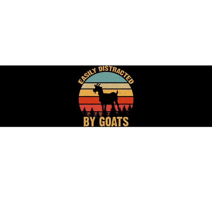 Retro Vintage Easily Distracted By Goats Funny Goat Lover Bumper Sticker