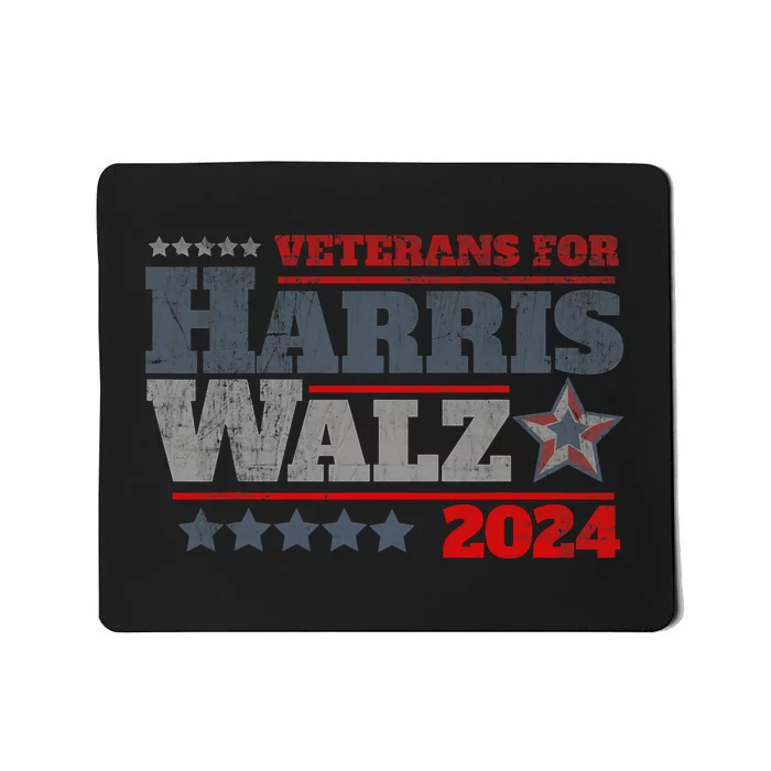 Retro Veterans For Kamala Harris Tim Walz 2024 Harris Waltz Mousepad