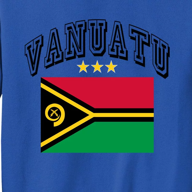 Retro Vanuatu Flag Athletic Gift Tall Sweatshirt