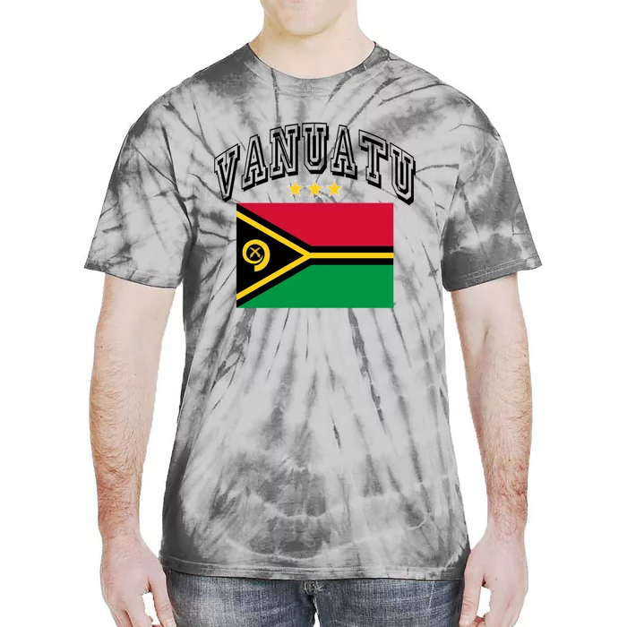 Retro Vanuatu Flag Athletic Gift Tie-Dye T-Shirt