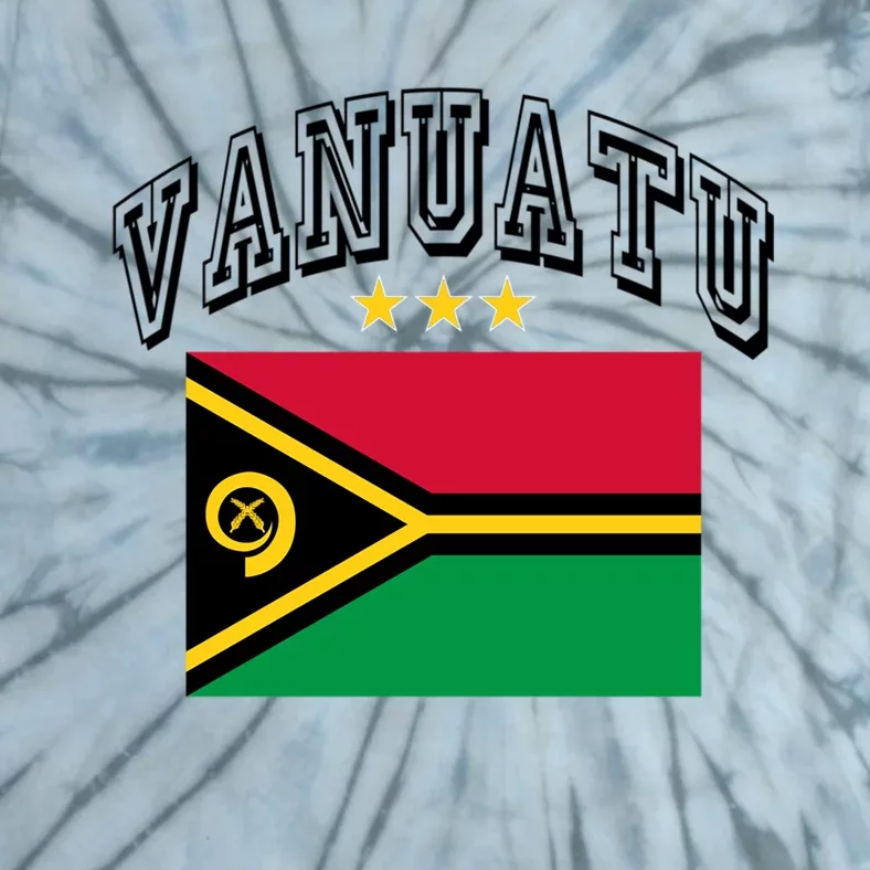 Retro Vanuatu Flag Athletic Gift Tie-Dye T-Shirt