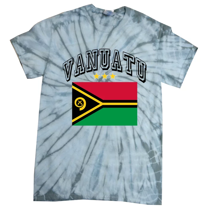 Retro Vanuatu Flag Athletic Gift Tie-Dye T-Shirt