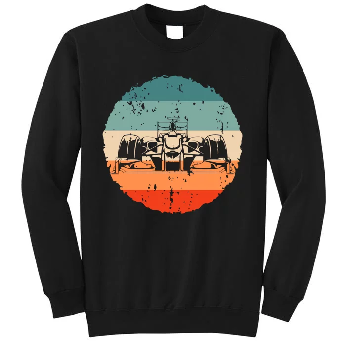 Retro Vintage Formula Racing Lovers Silhouette Race Car Fan Tall Sweatshirt