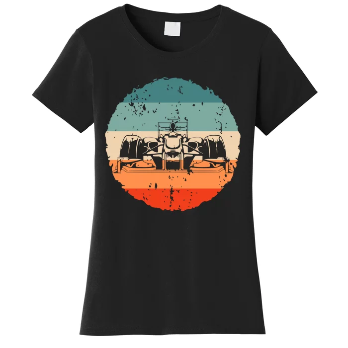 Retro Vintage Formula Racing Lovers Silhouette Race Car Fan Women's T-Shirt