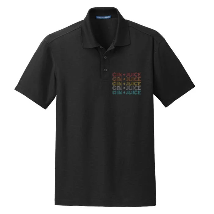 Retro Vintage Fo Shizzle Gin + Juice Gin And Juice Dry Zone Grid Performance Polo