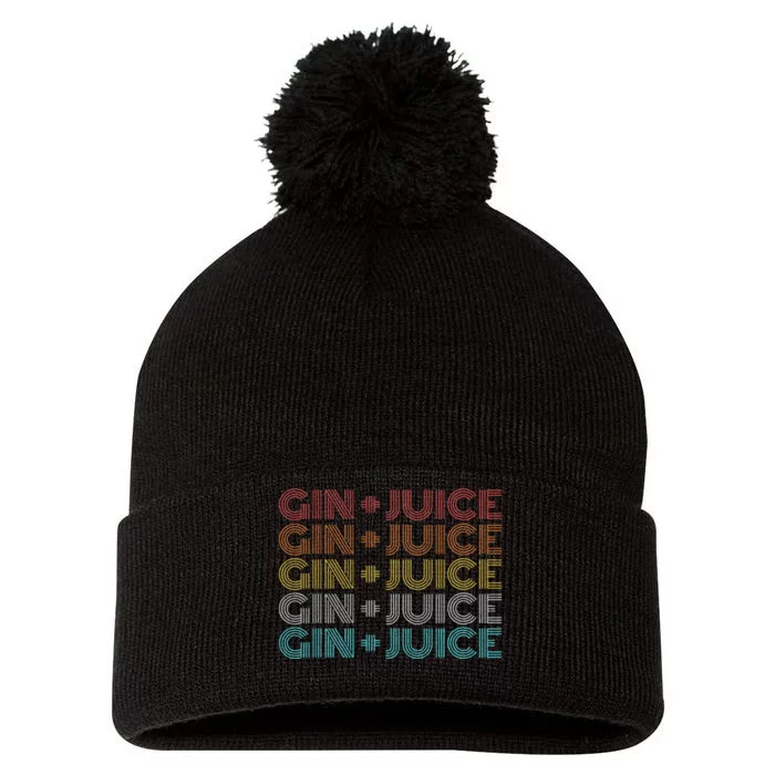 Retro Vintage Fo Shizzle Gin + Juice Gin And Juice Pom Pom 12in Knit Beanie