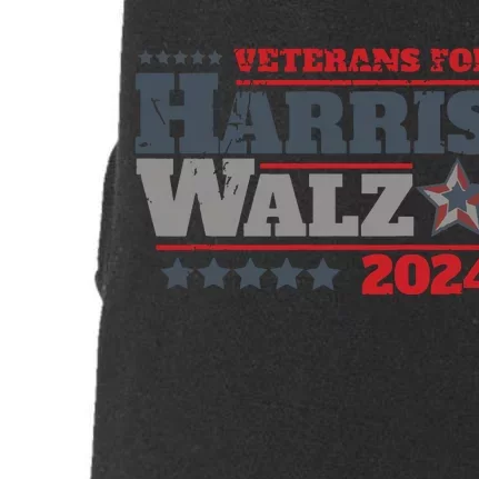 Retro Veterans For Kamala Harris Tim Walz 2024 Harris Waltz Doggie 3-End Fleece Hoodie