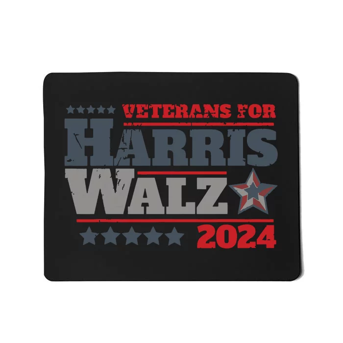 Retro Veterans For Kamala Harris Tim Walz 2024 Harris Waltz Mousepad