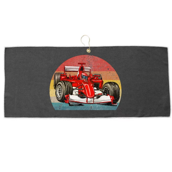 Retro Vintage Formula Racing Lovers Race Car Fan Large Microfiber Waffle Golf Towel